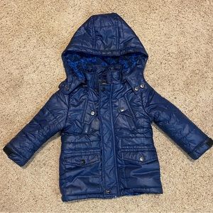 Urban Republic Blue Fleece Lined Puffer Jacket. Size 18 months.
